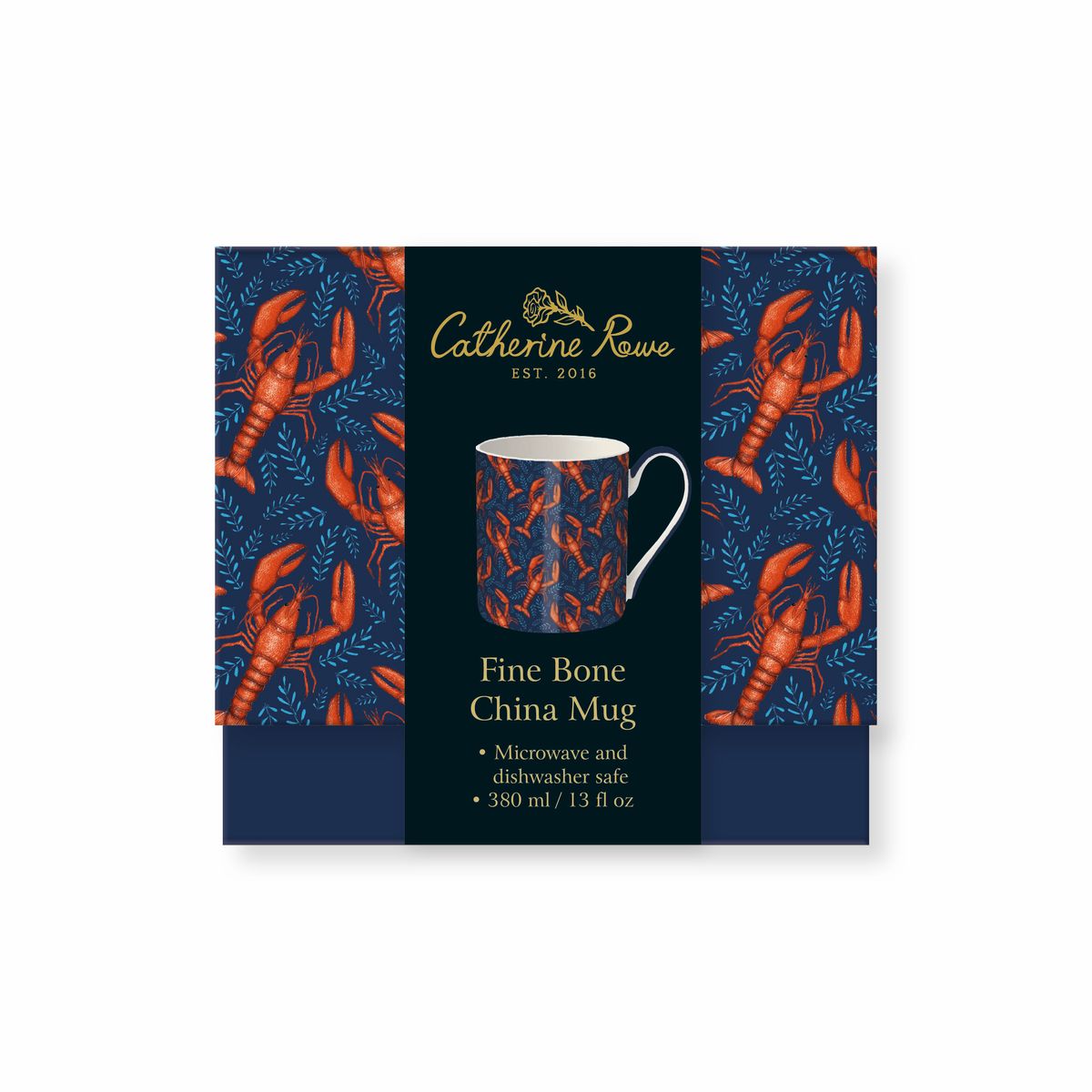 Catherine Rowe Lobsters Fine Bone China Mug - Bee's Emporium