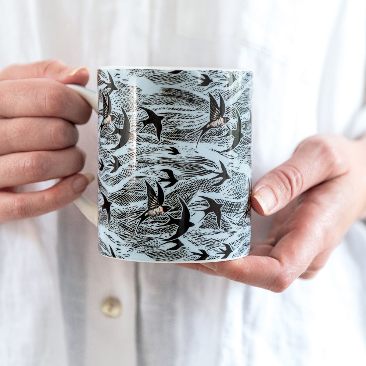 Angela Harding Swallow and Sea Fine Bone China Mug - Bee's Emporium