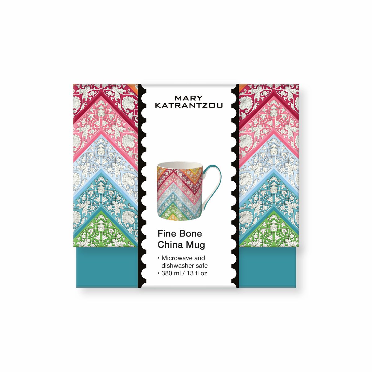 Mary Katrantzou Rainbow Chevrons Fine Bone China Mug - Bee's Emporium