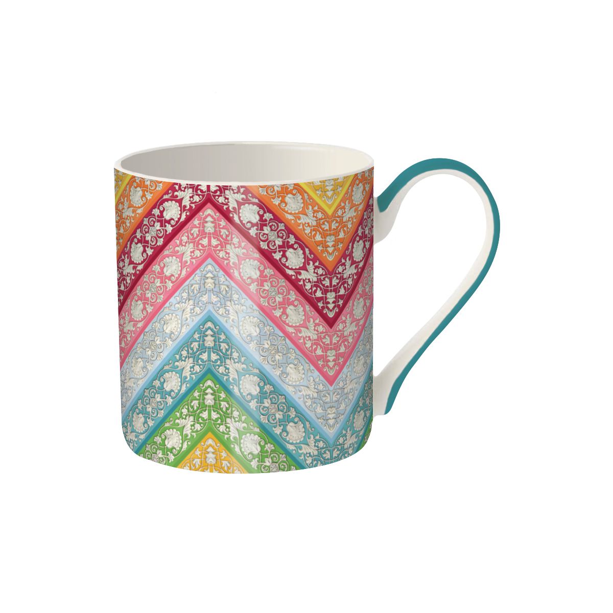Mary Katrantzou Rainbow Chevrons Fine Bone China Mug - Bee's Emporium