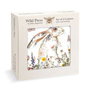 Wild Press Wildflower Hare Set of 4 Cork Backed Coasters