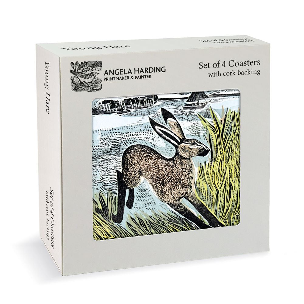 Angela Harding Young Hare Set of 4 Cork Backed Coasters