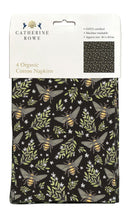 Catherine Rowe Bee Pattern Pack of 4 Organic Cotton Napkins