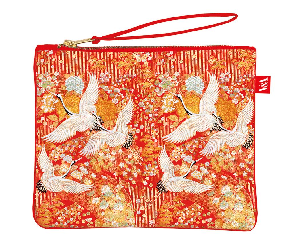 V&A Kimono Cranes Pouch Bag - Bee's Emporium