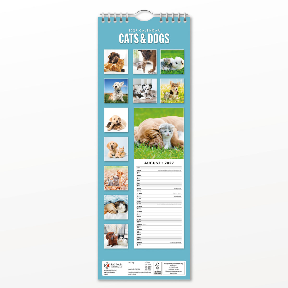 Cats & Dogs 2027 Slim Wall Calendar