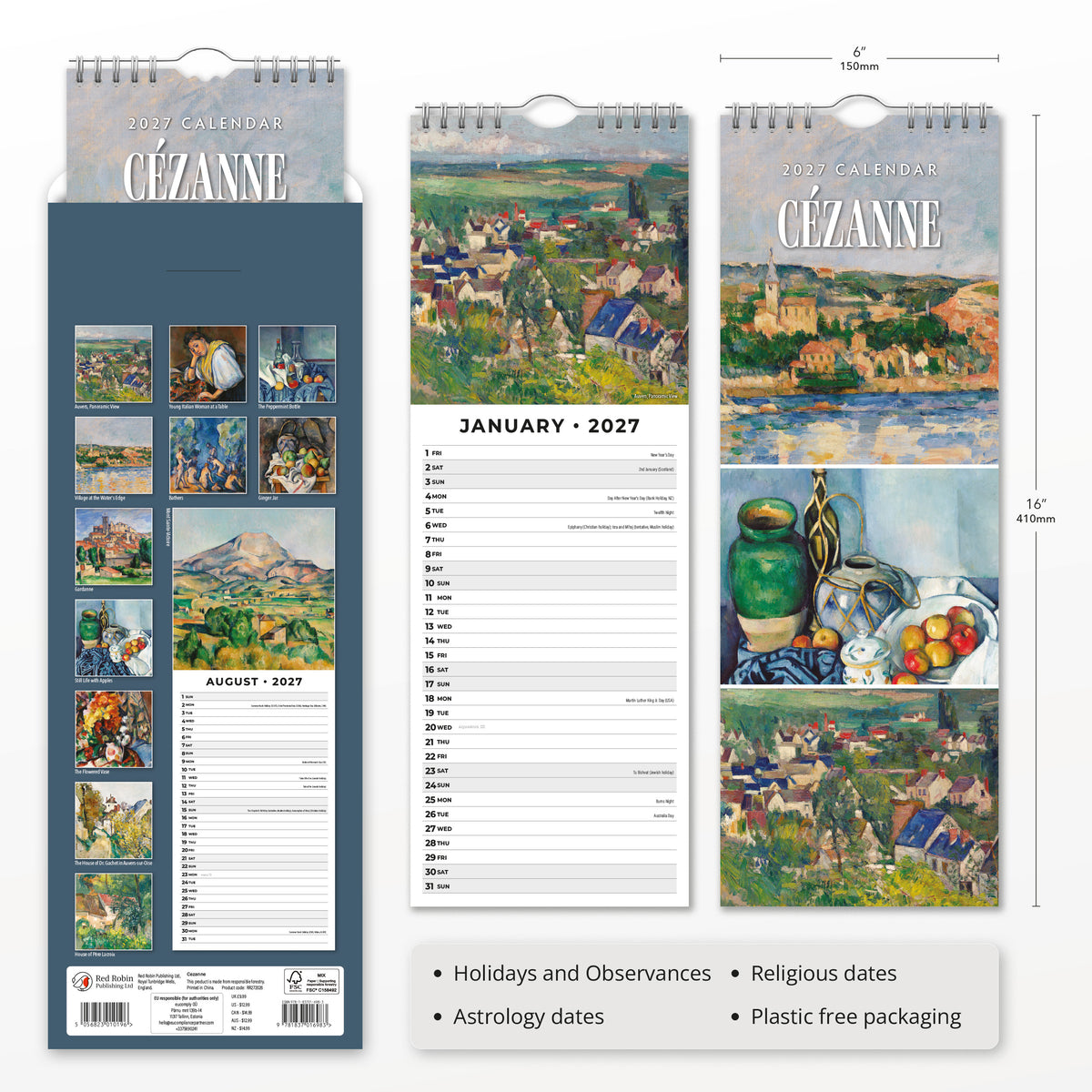 Cezanne 2027 Slim Wall Calendar