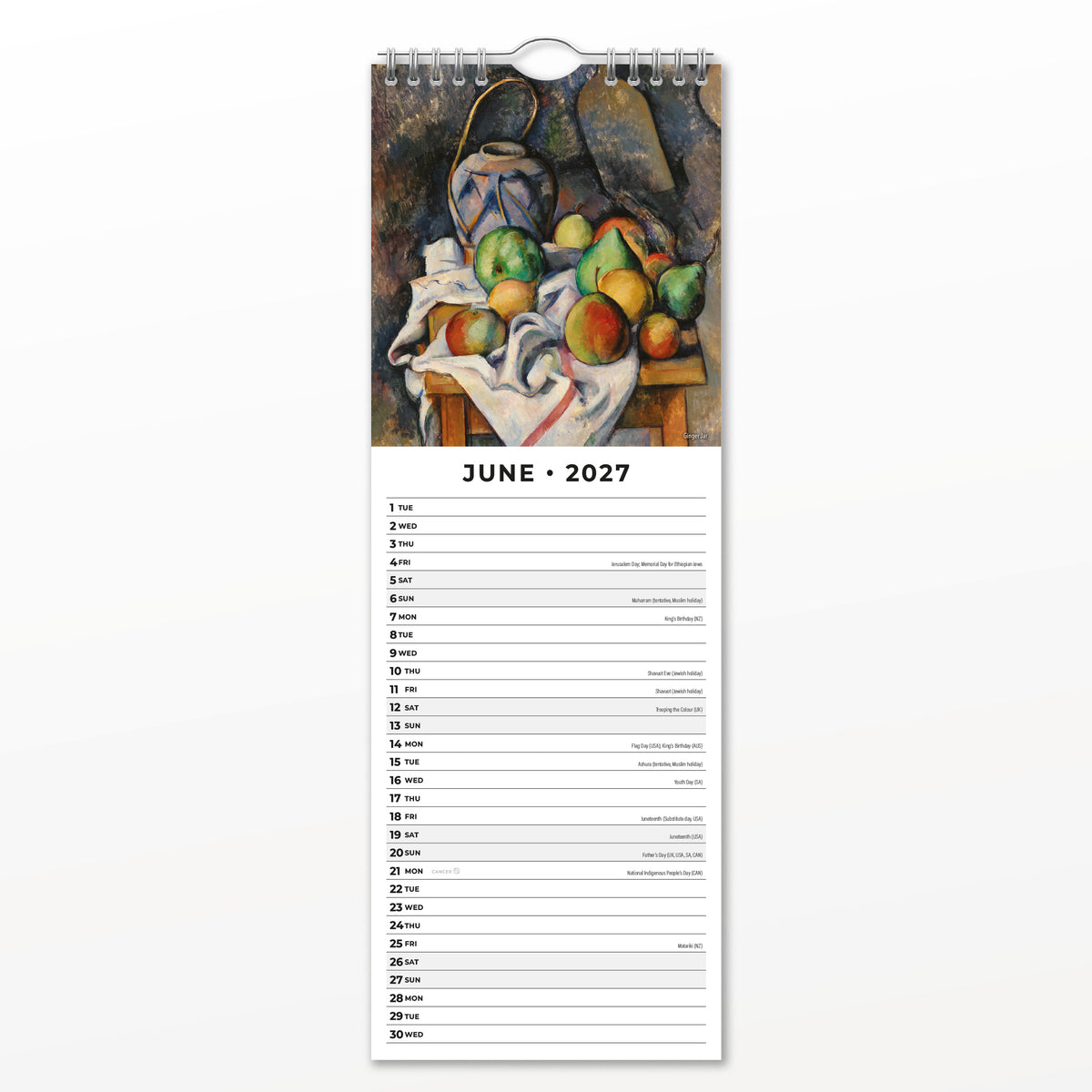 Cezanne 2027 Slim Wall Calendar