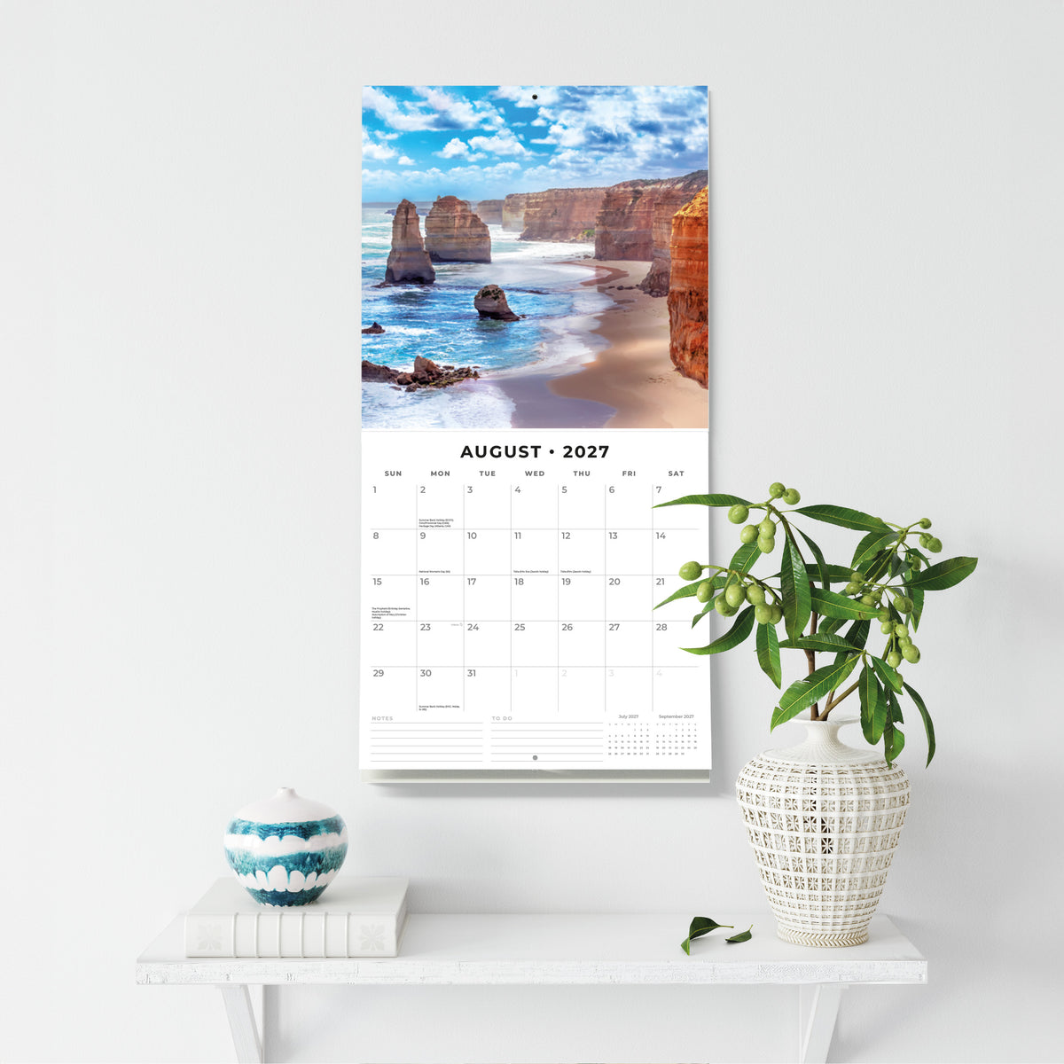 Coastlines of Australia 2027 Square Wall Calendar