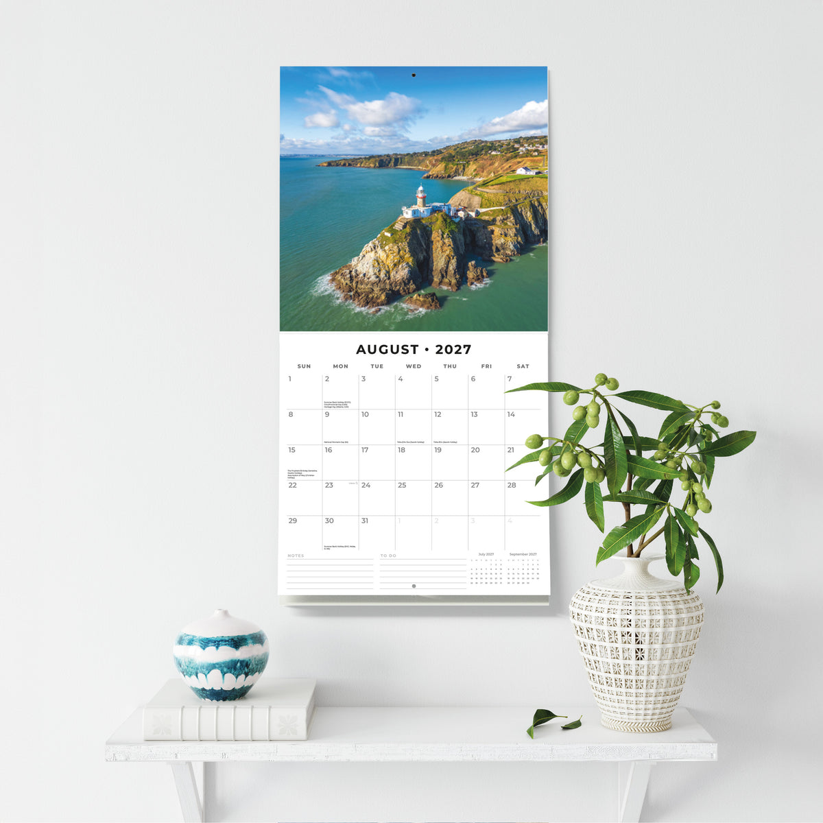 Coastlines of Ireland 2027 Square Wall Calendar