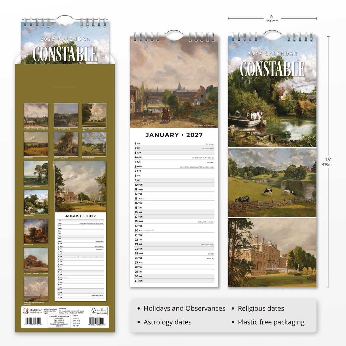 Constable 2027 Slim Wall Calendar