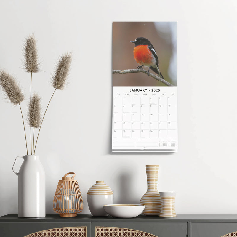 Cute Birds 2025 Square Wall Calendar