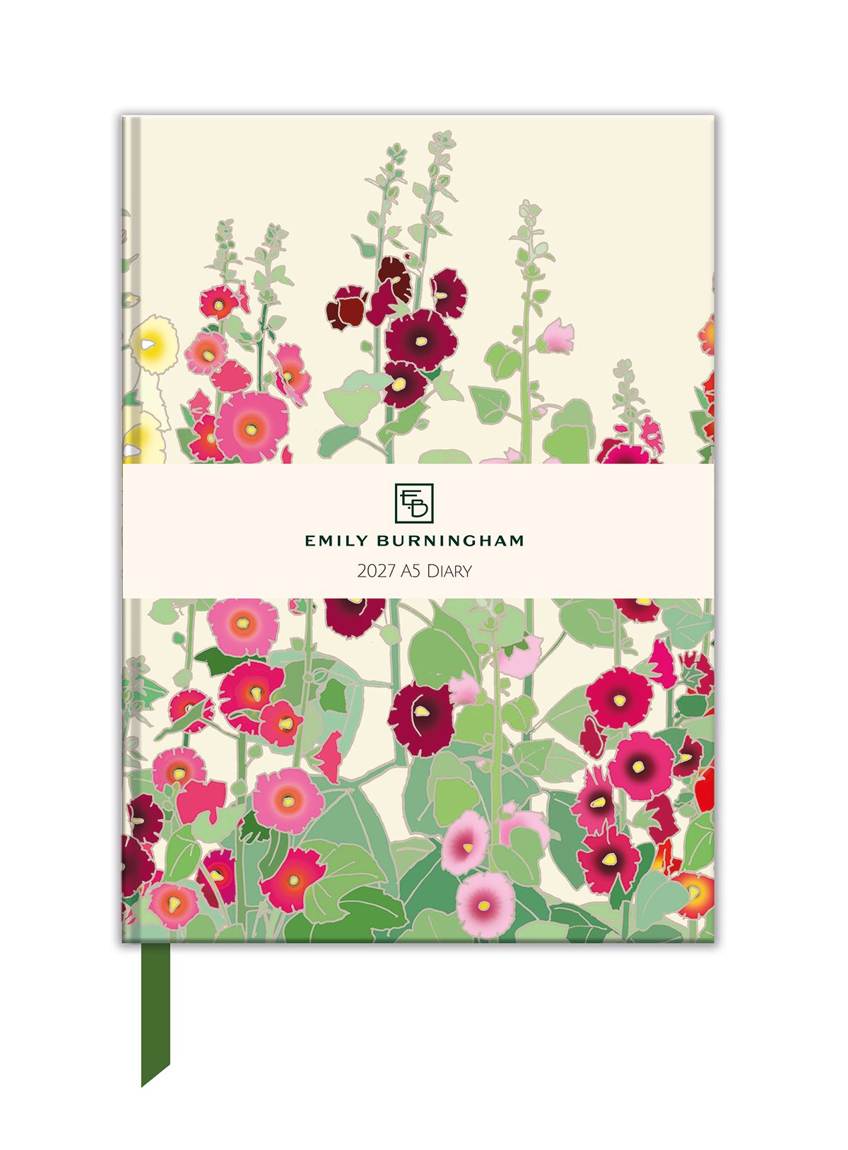 Emily Burningham Hollyhocks Floral 2027 A5 Diary