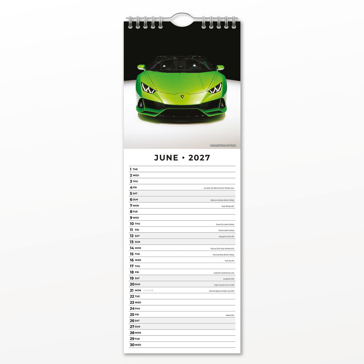 Dream Cars 2027 Slim Wall Calendar