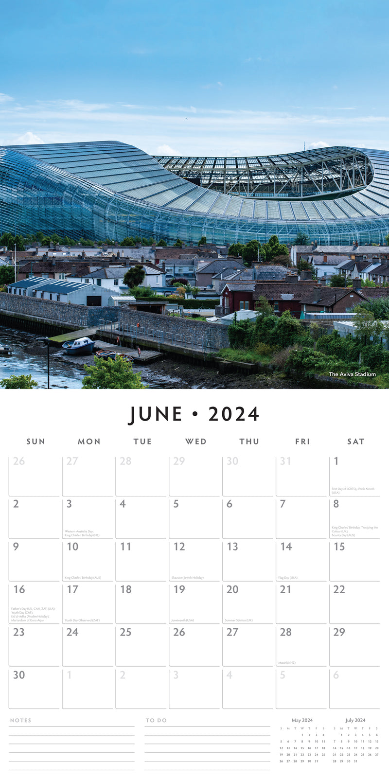 Dublin 2024 Square Wall Calendar