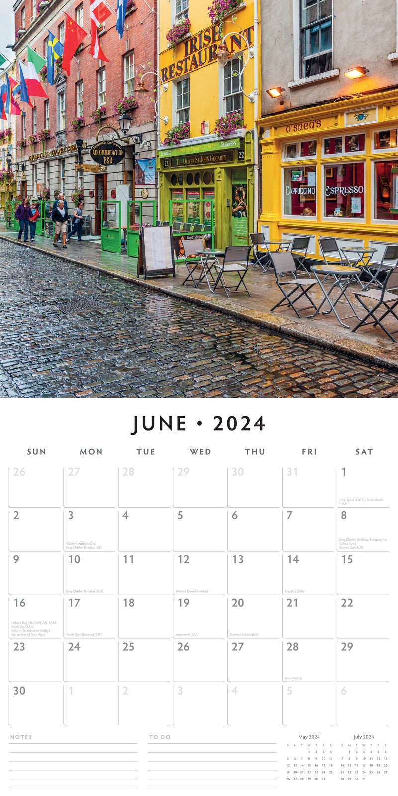 Dublin Pubs 2024 Square Wall Calendar