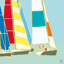 Yacht Race by Emily Burningham Blank Greeting Card with Envelope