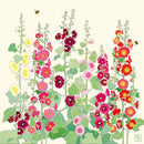Hollyhocks by Emily Burningham Blank Greeting Card with Envelope