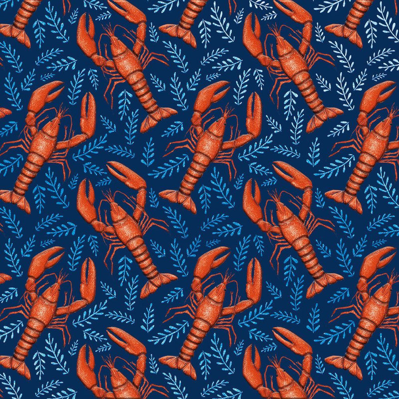 Catherine Rowe Lobster Pattern 6 Luxury Square Notecards Wallet