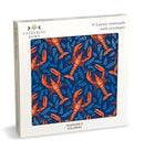 Catherine Rowe Lobster Pattern 6 Luxury Square Notecards Wallet