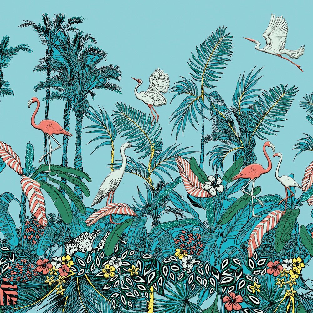 Mary Katrantzou Jungle Mint 6 Luxury Square Notecards Wallet - Bee's Emporium