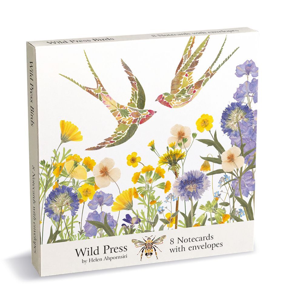 Wild Press by Helen Ahpornsiri Birds 8 Square Notecards Wallet - Bee's Emporium