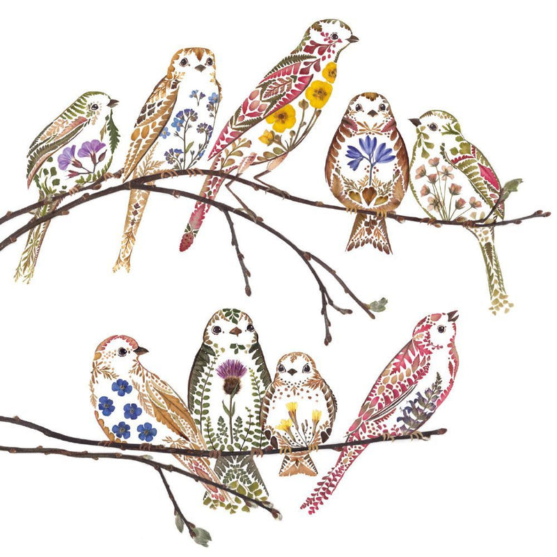 Wild Press by Helen Ahpornsiri Birds 8 Square Notecards Wallet