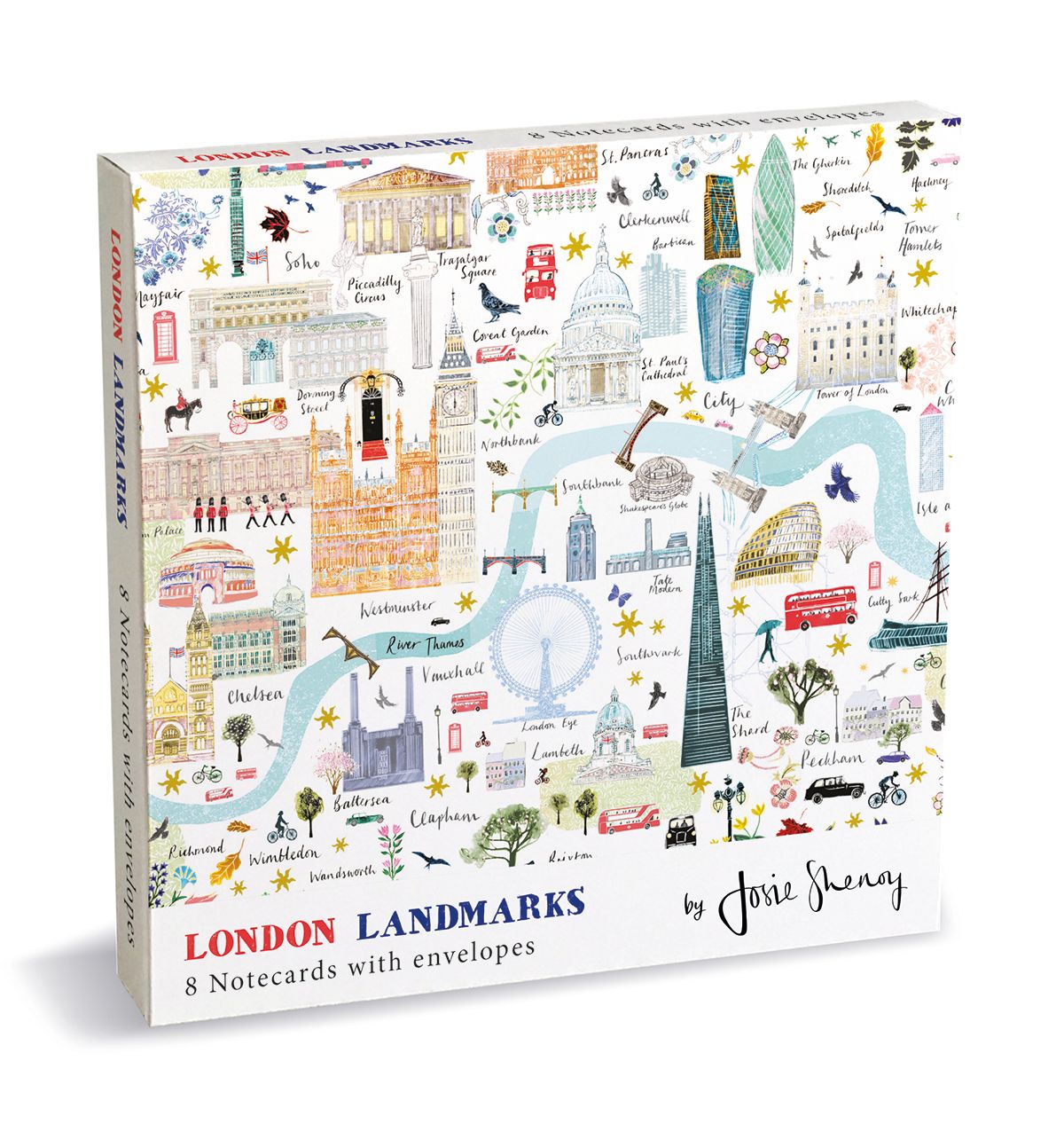 London Landmarks by Josie Shenoy 8 Square Notecards Wallet - Bee's Emporium