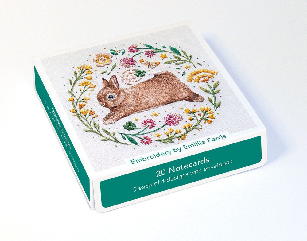 Embroidery by Emillie Ferris Box of 20 Notecards with Envelopes - Bee's Emporium