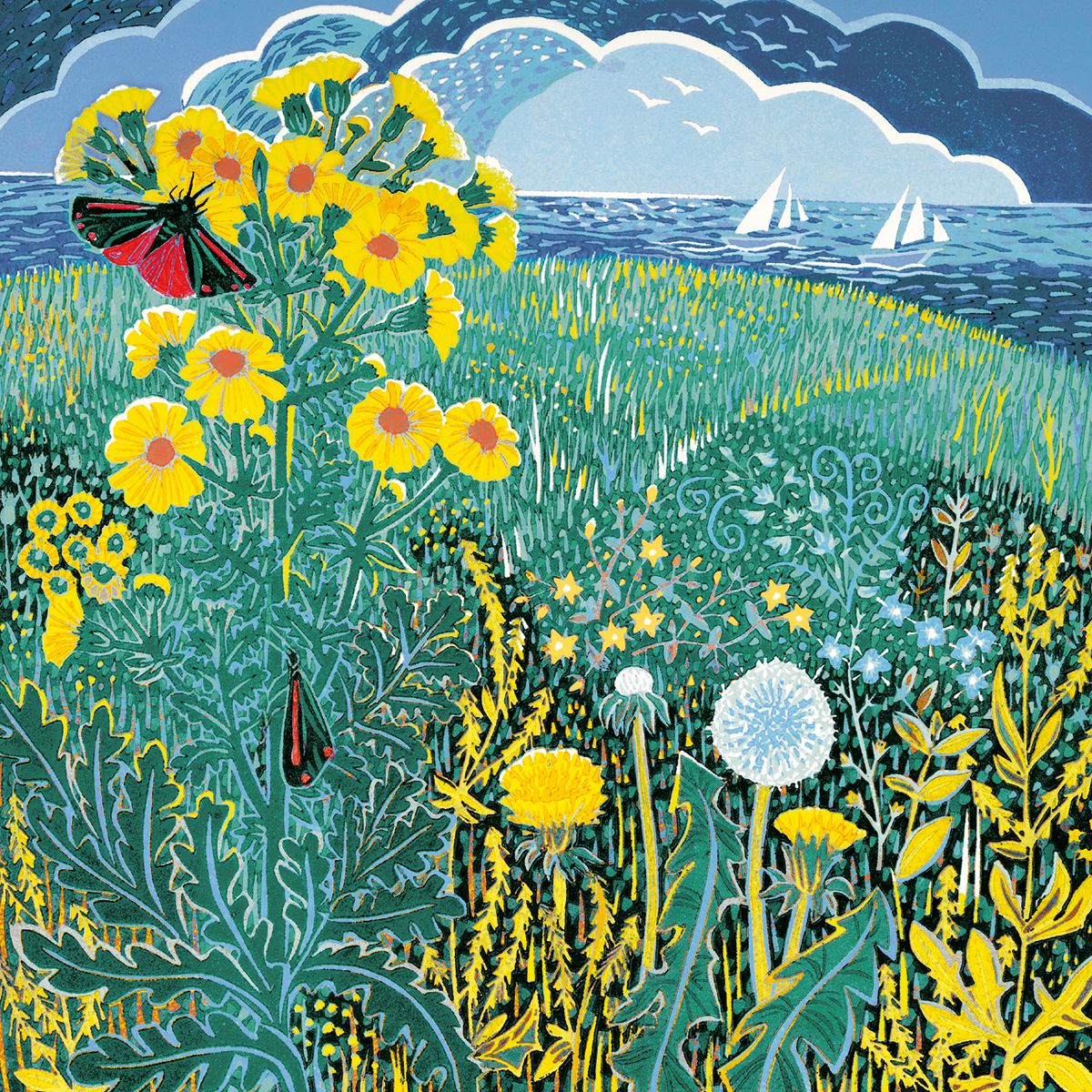 Linocut Landscapes by Annie Soudain Box of 20 Notecards with Envelopes - Bee's Emporium