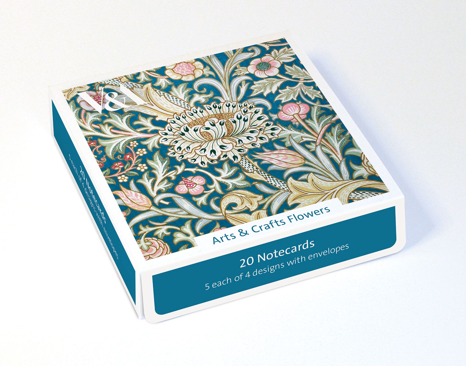 V&A Arts and Crafts Flowers Box of 20 Notecards with Envelopes - Bee's Emporium