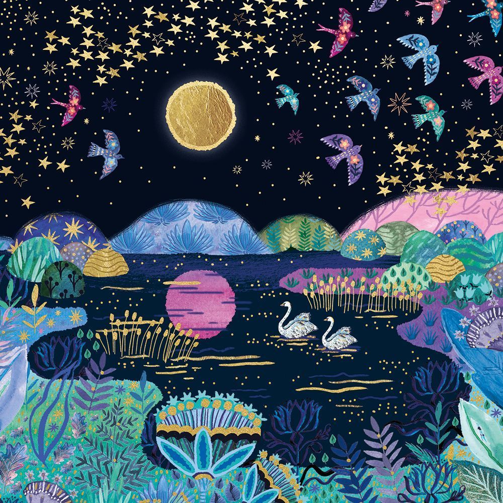 Meditative Moon by Emma Frances Grant Blank Greeting Card with Envelope