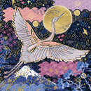 Japanese Crane in Flight by Emma Frances Grant Blank Greeting Card with Envelope