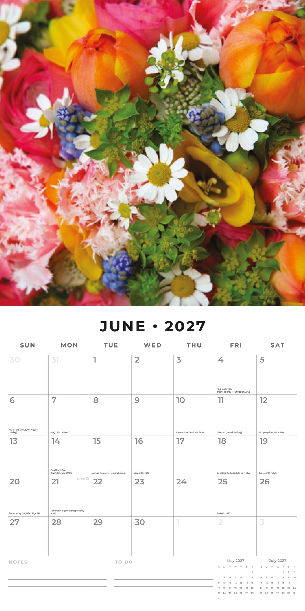 Floral Bouquet 2027 Square Wall Calendar