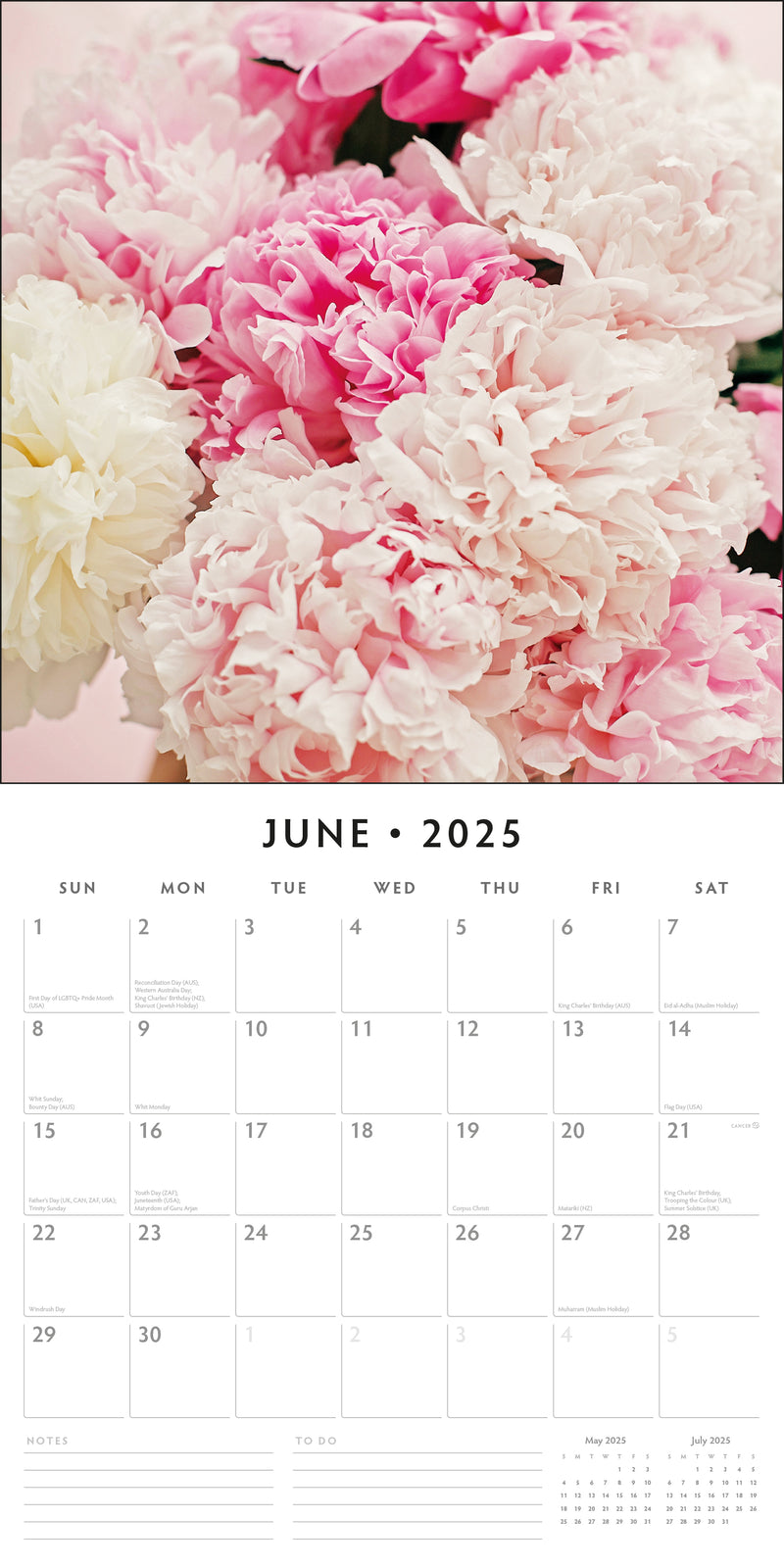 Floral Bouquet 2025 Square Wall Calendar