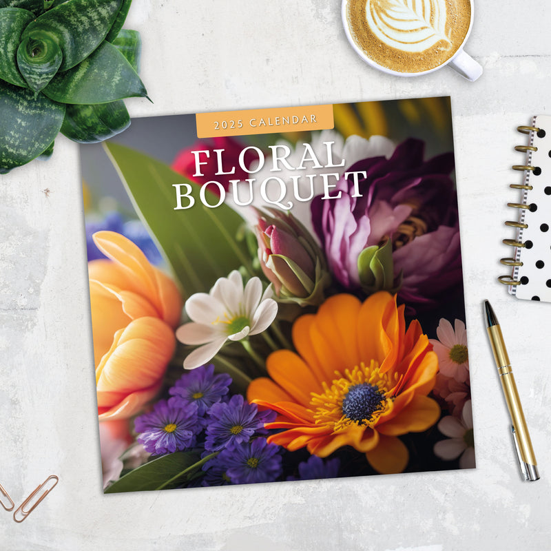 Floral Bouquet 2025 Square Wall Calendar