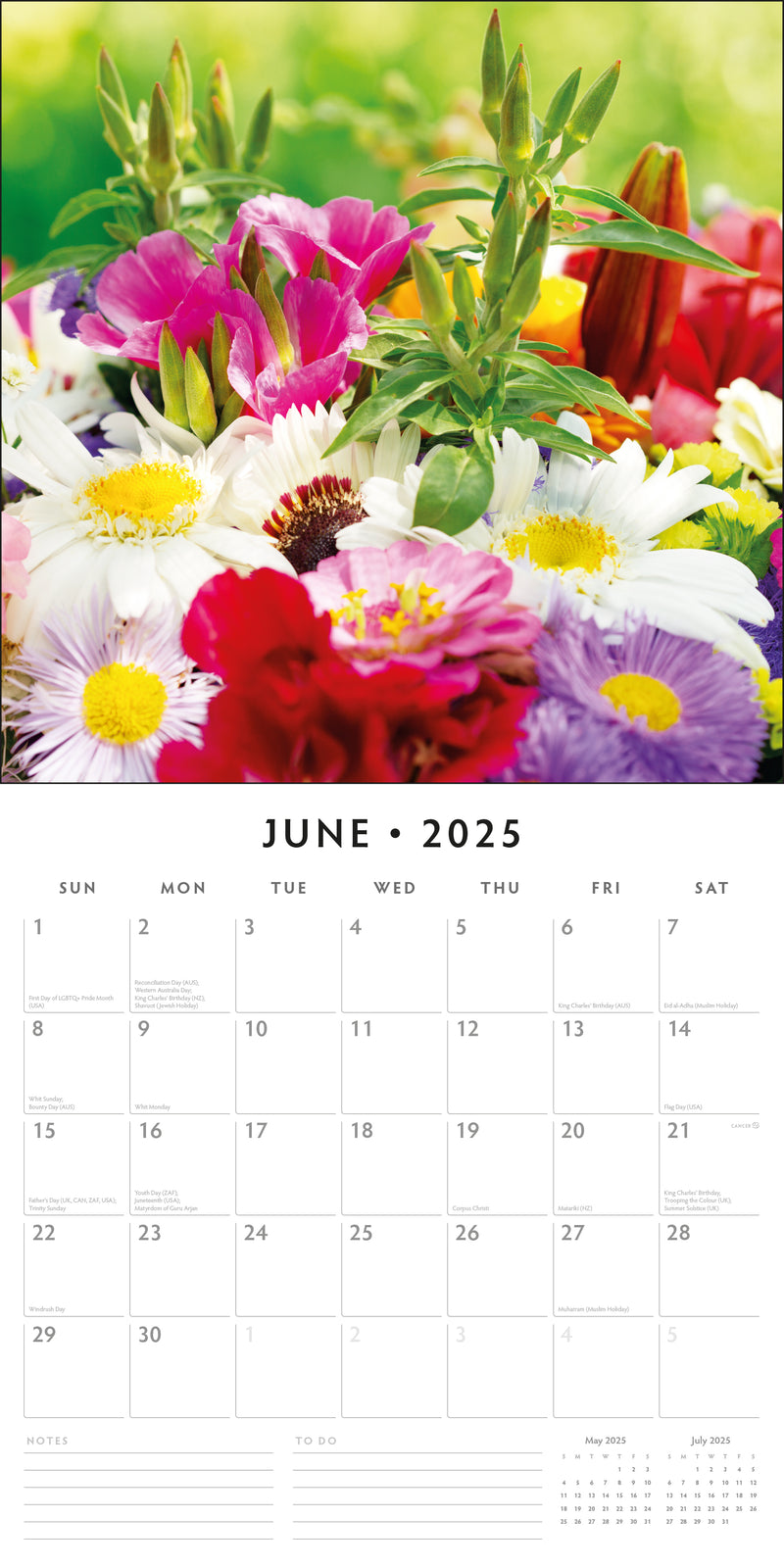 Floral Collection 2025 Square Wall Calendar