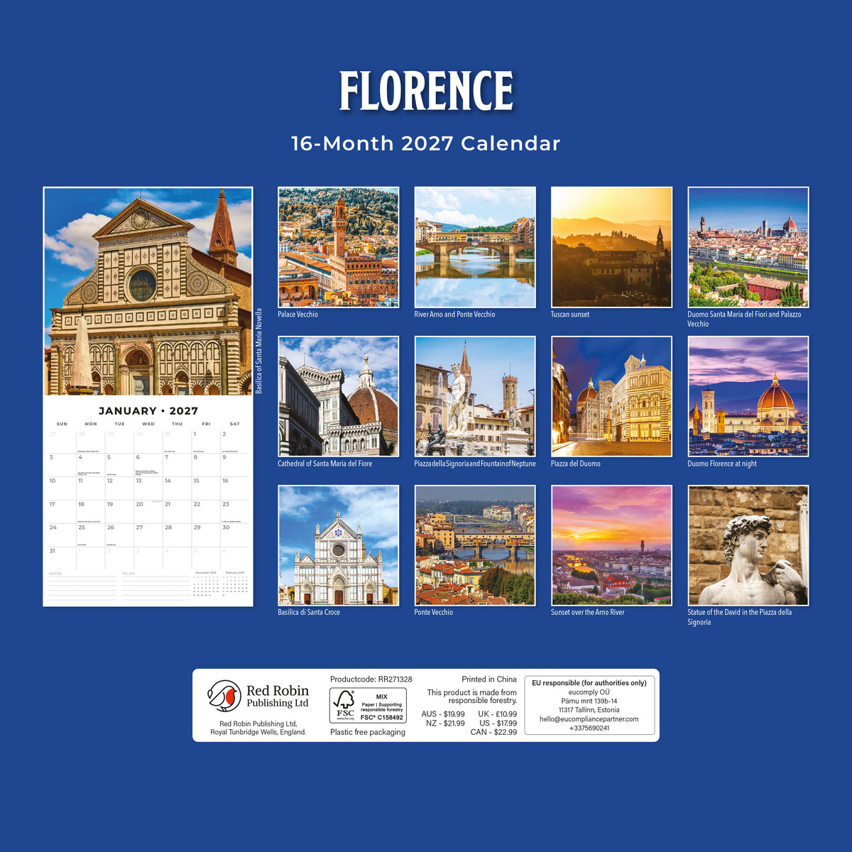 Florence 2027 Square Wall Calendar