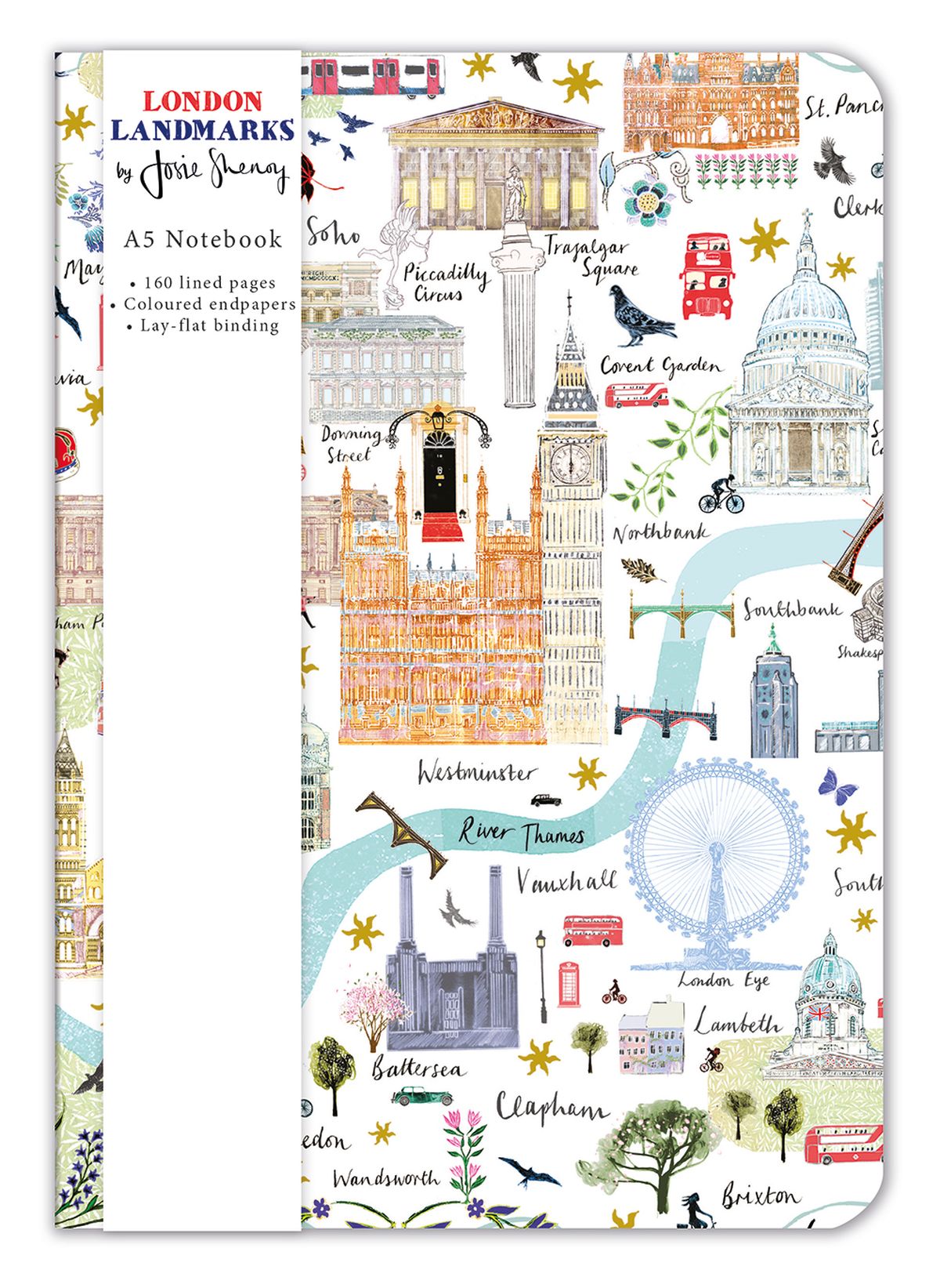 London Landmarks Maps by Josie Shenoy A5 Notebook