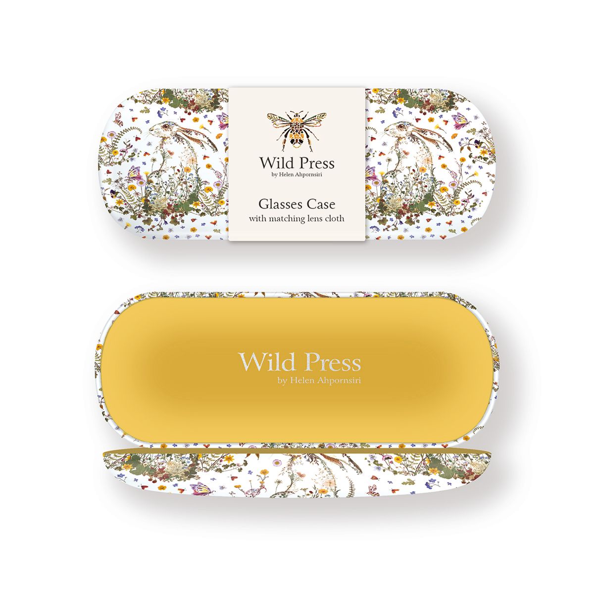 Wild Press Wildflower Hare by Helen Ahpornsiri Glasses Case - Bee's Emporium