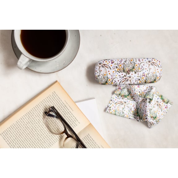 Wild Press Wildflower Hare by Helen Ahpornsiri Glasses Case - Bee's Emporium