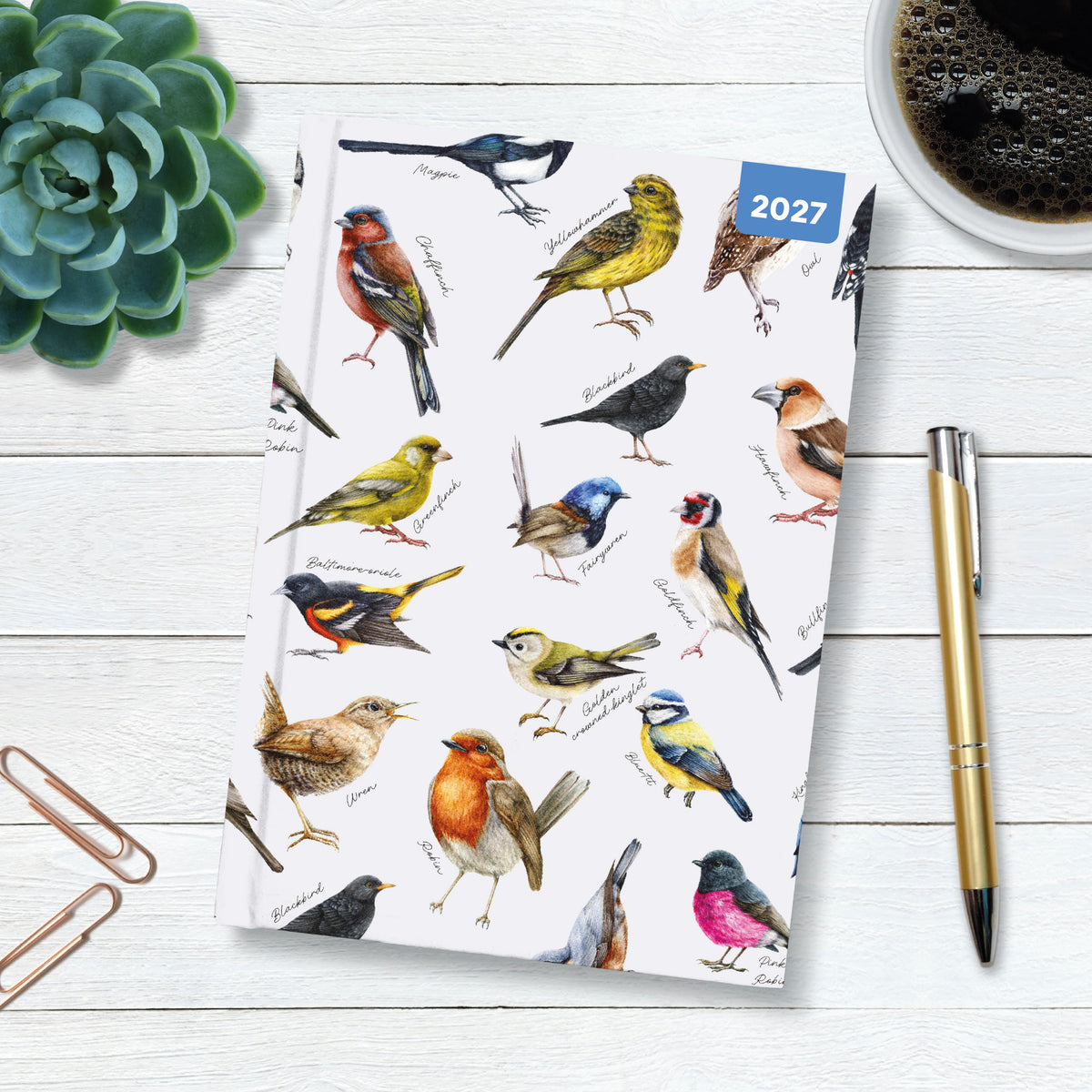 Garden Birds A5 Padded Diary