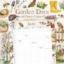 Garden Days Illustrated Family Organiser - 2026 Square Wall Calendar