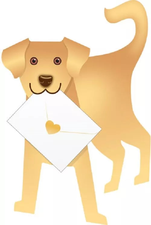 Biscuit Golden Labrador 3D Greeting Card with Envelope