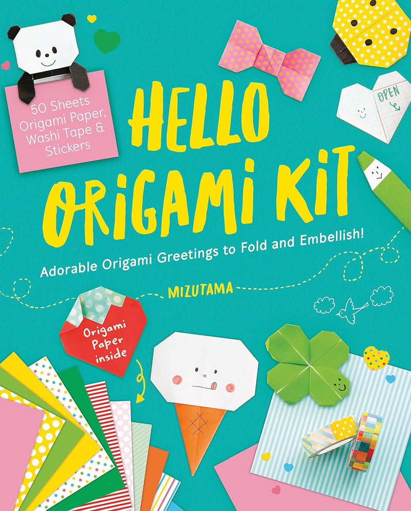 Hello Origami Kit: Adorable origami greetings to fold and embellish! (Paperback)