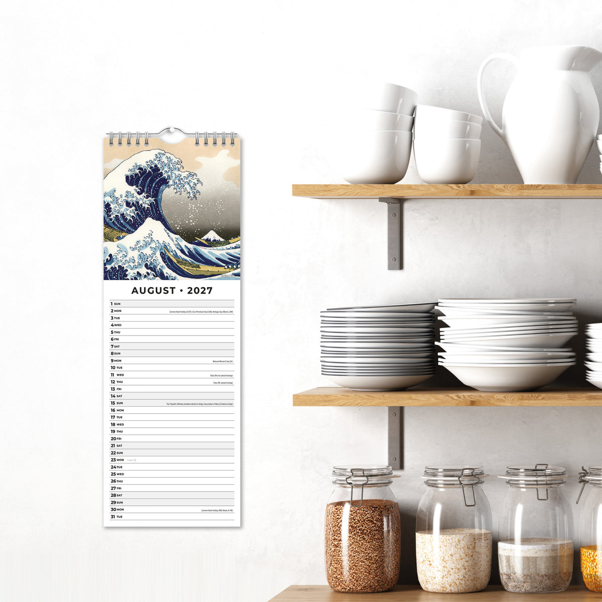 Hokusai 2027 Slim Wall Calendar