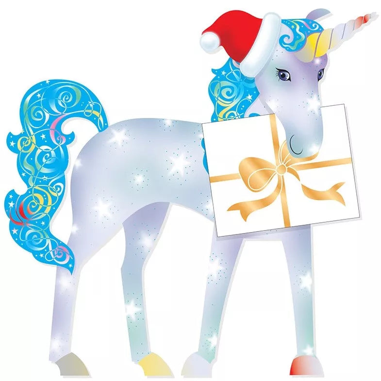 Icicle Unicorn Christmas 3D Greeting Card with Envelope