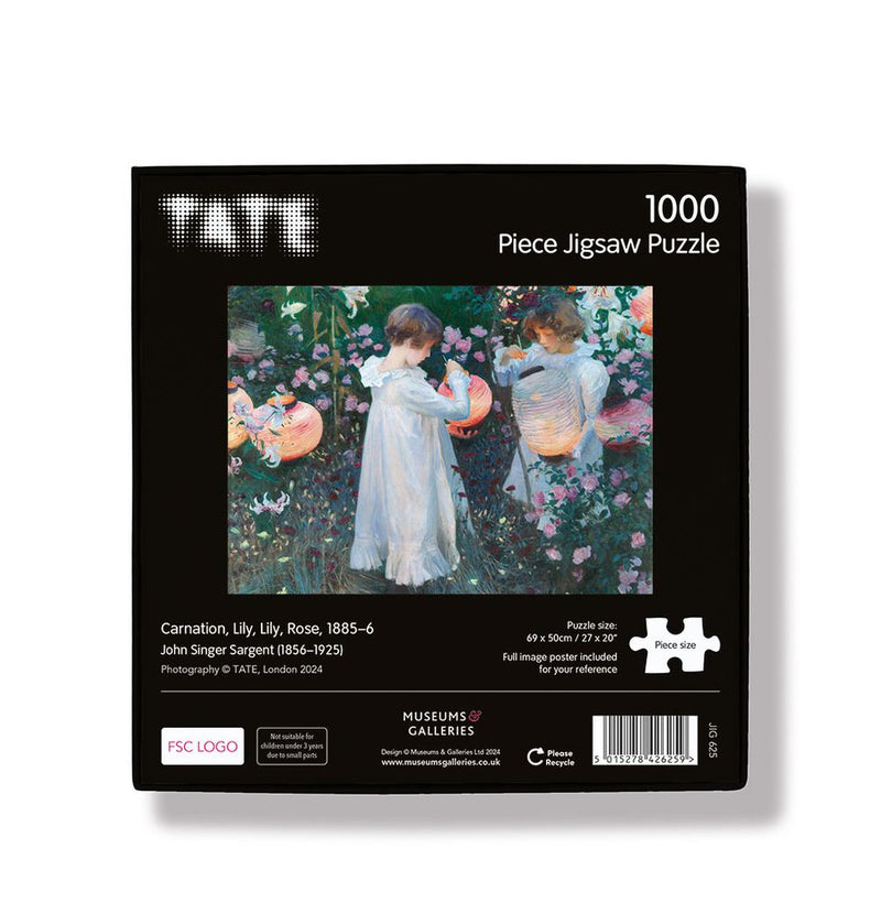 Tate Carnation Lily Rose by John Singer Sargent 1000 Piece Jigsaw Puzzle
