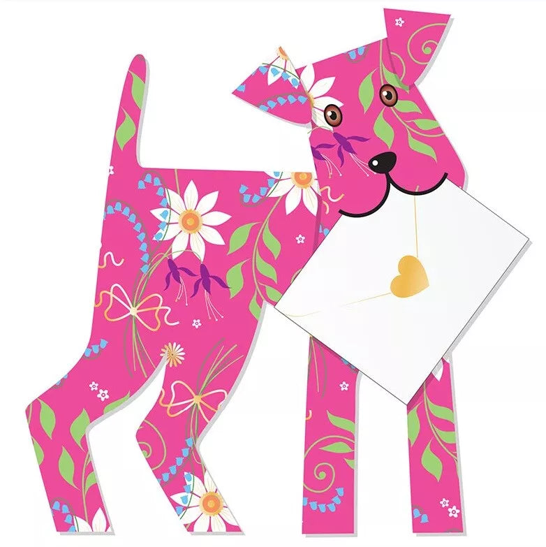 Joli Terrier Dog 3D Greeting Card with Envelope