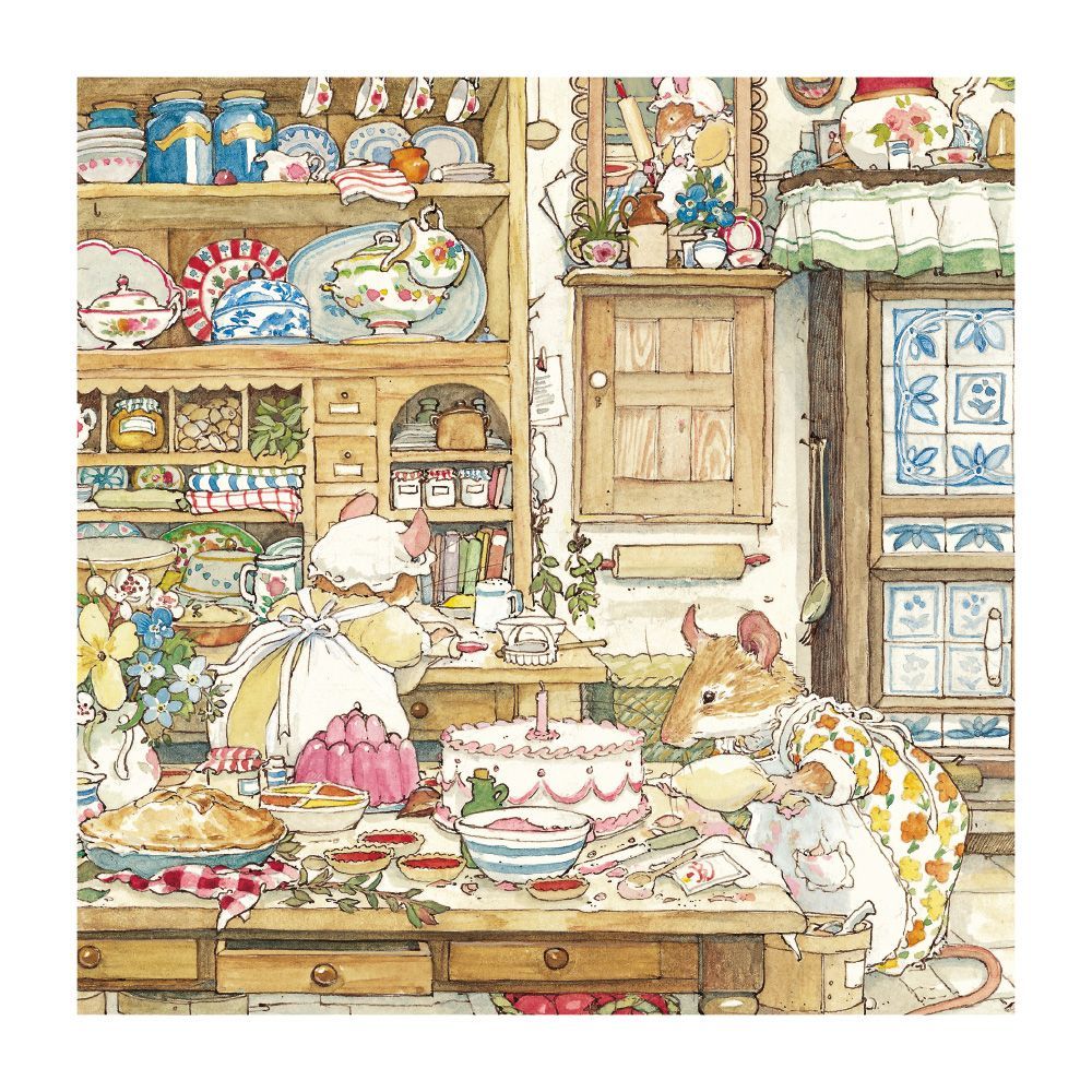 Brambly Hedge - Picnic Preparations Blank Greeting Card with Envelope - Bee's Emporium