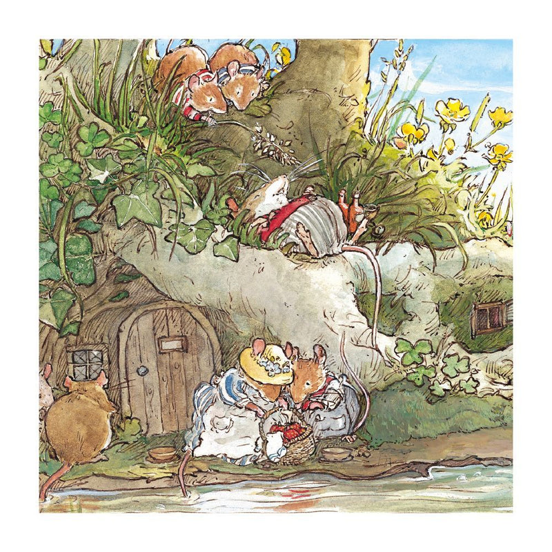 Brambly Hedge - Cooling Off by the Stream Blank Greeting Card with Envelope